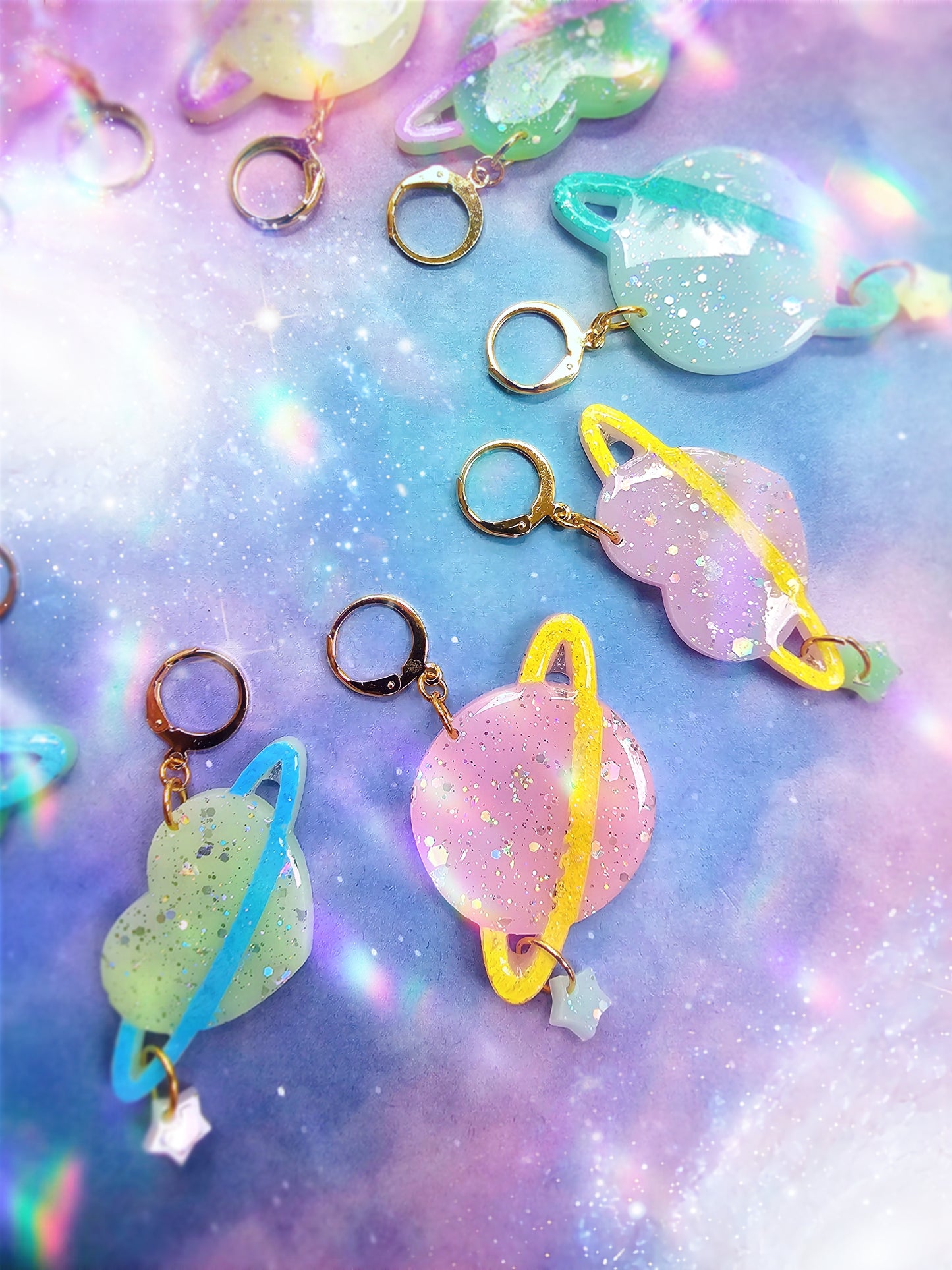 Pastel Planet Earrings | Uchuu Kei Earrings | Fairy Kei | Pastel Earrings |