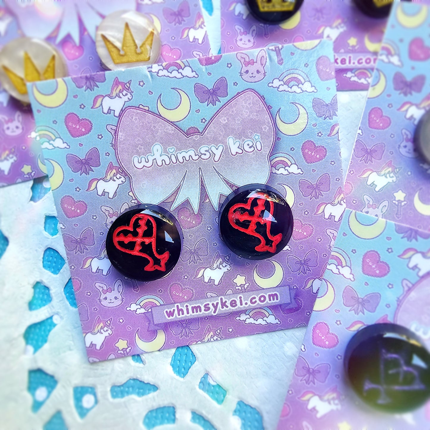 Kingdom Hearts Stud Earring | Video Game Stud Earring | Kingdom Hearts Earring | Heartless Earring