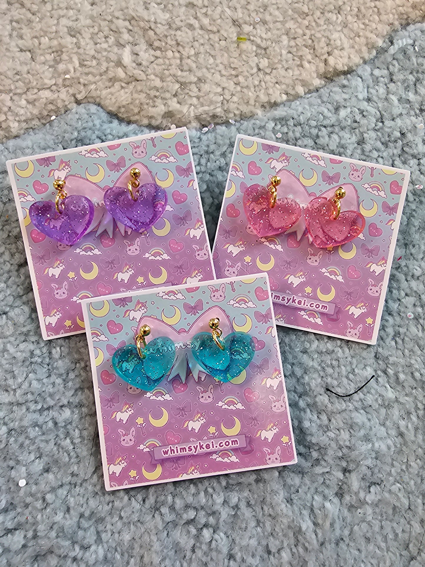 Jelly Heart Stud Earrings | Larme Kei Earrings | Girly Kei | Dolly Kei | Sweet Lolita Earrings