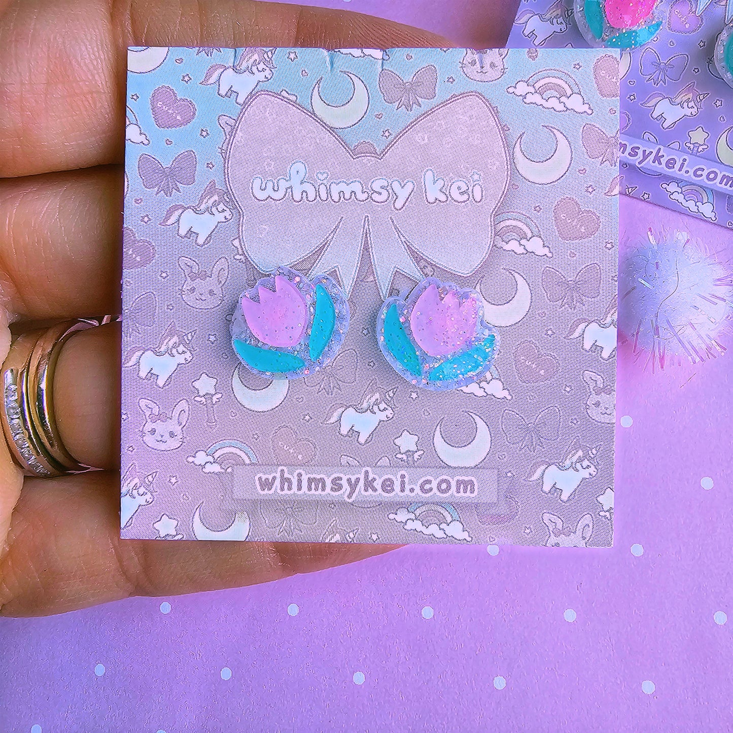 Pastel Tulip Stud Earrings | Flower Earrings | Pink Tulip | Cottage Core Earrings | Spring Earrings | Summer Earrings | Easter Earrings