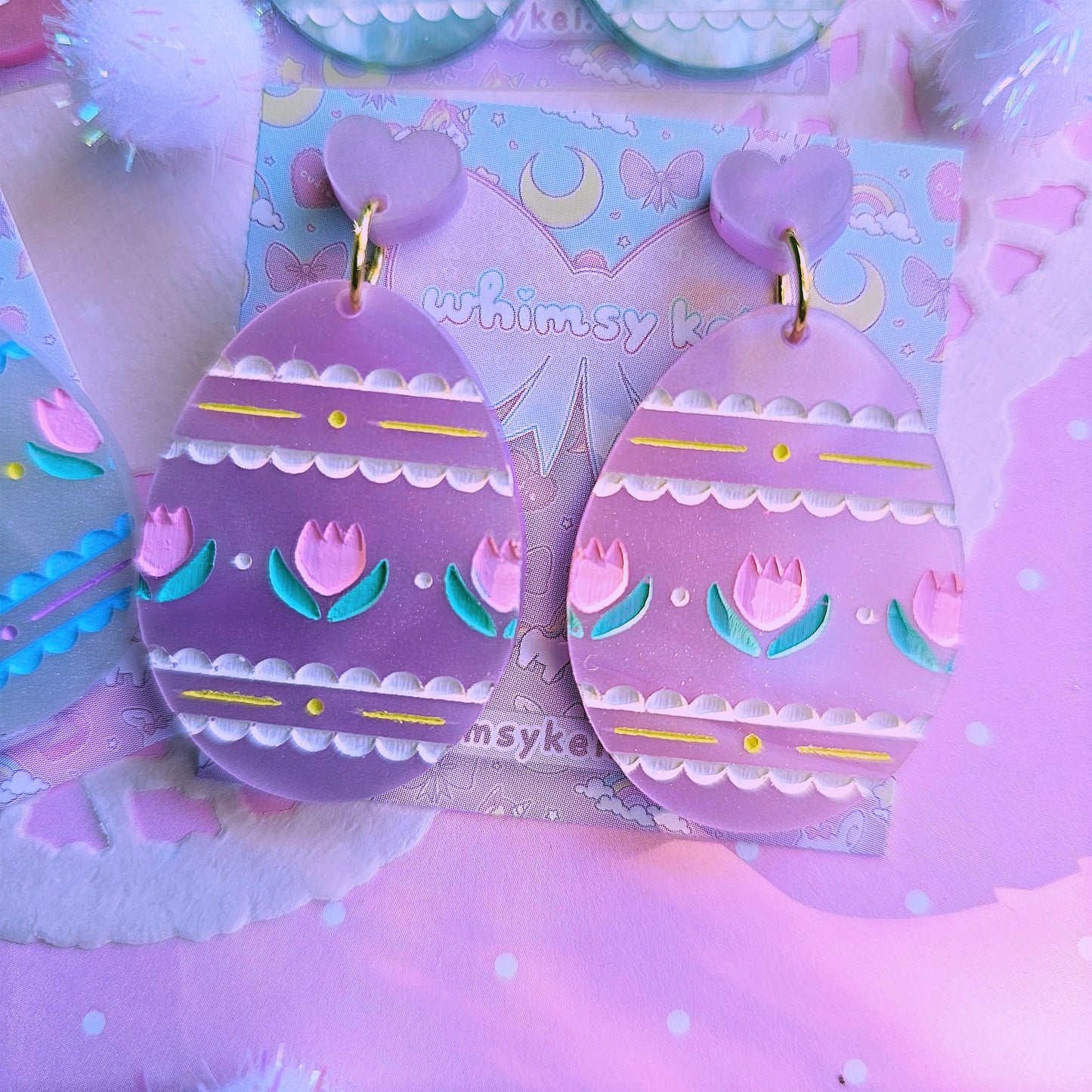 Pastel Easter Egg Earrings | Pastel Easter Earrings | Kitschy Easter | Easter Statement Earrings | Sweet Lolita Earrings