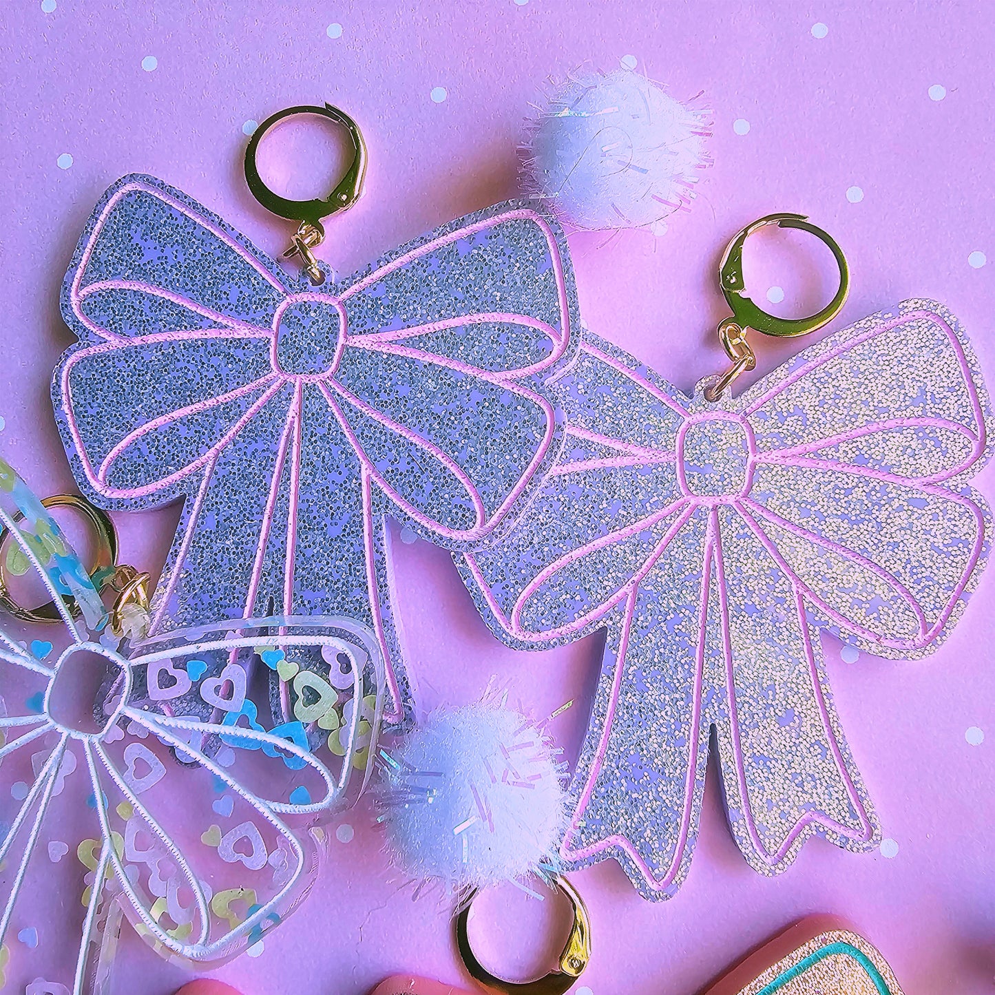 Giant Easter Bow Earrings | Pink Earrings | Lolita Earrings | Statement Earrings | Cottage Core Earrings