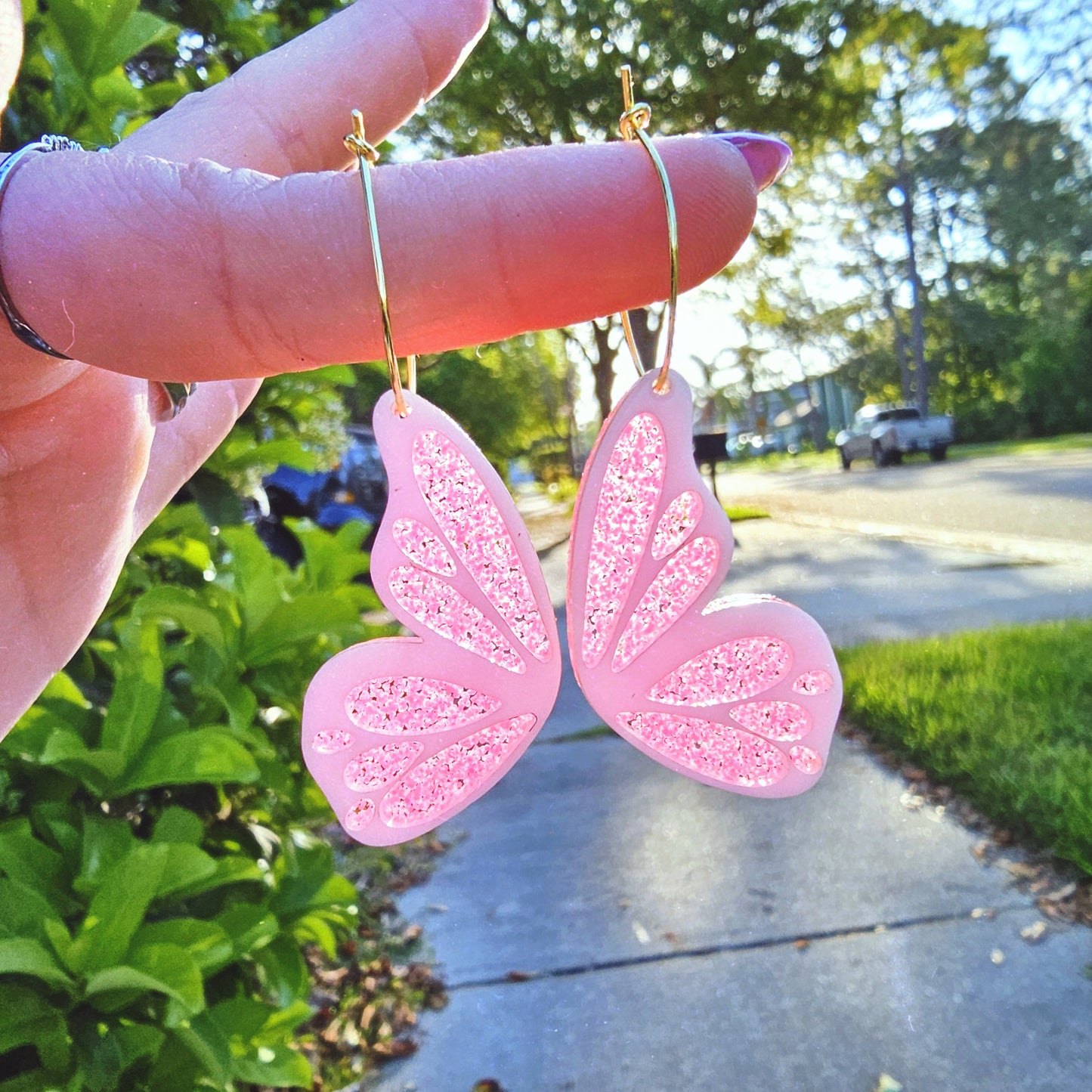 Bright Butterfly Wing Earrings | Neon Butterfly Earrings | Summer Earrings | Glitter Butterfly | Spring Earrings