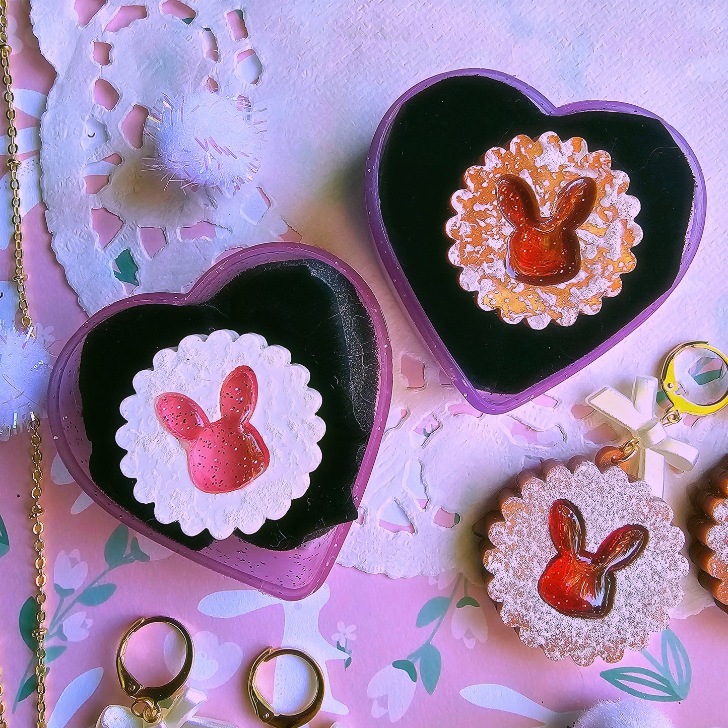 Bunny Cookie Ring | Fake Cookie Ring | Girly Kei | Dolly Kei | Sweet Lolita Ring | Easter Ring | Bunny Ring | Rabbit Ring