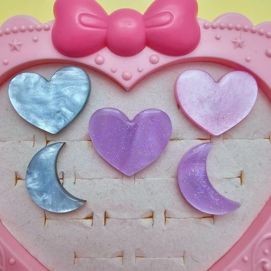 Pastel Shape Pins | Pastel Brooch | Heart Pin | Star Pin | Moon Pin