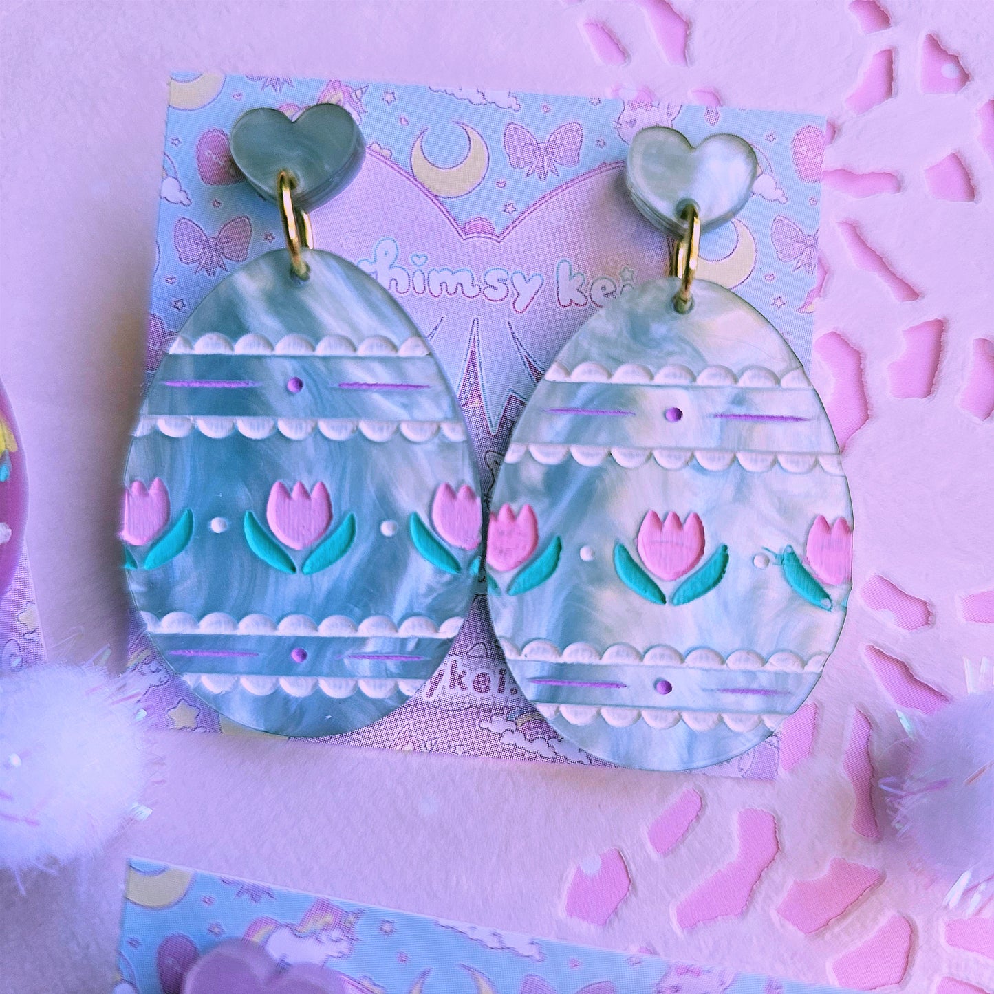 Pastel Easter Egg Earrings | Pastel Easter Earrings | Kitschy Easter | Easter Statement Earrings | Sweet Lolita Earrings