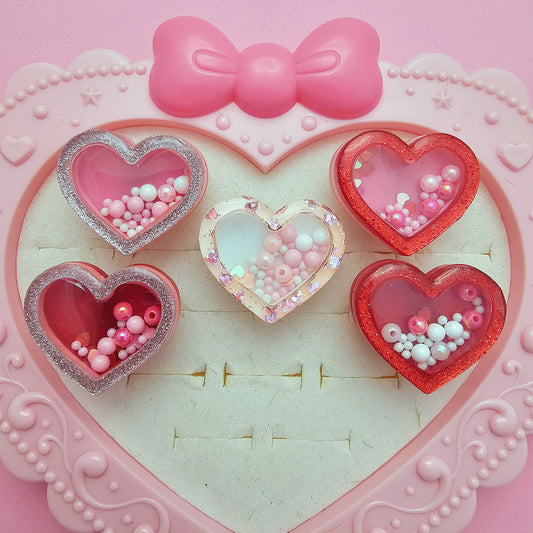 Heart Shaker Ring | Valentines Heart Ring | Glitter Valentines Ring | Lovecore Ring | Sweet Lolita Ring