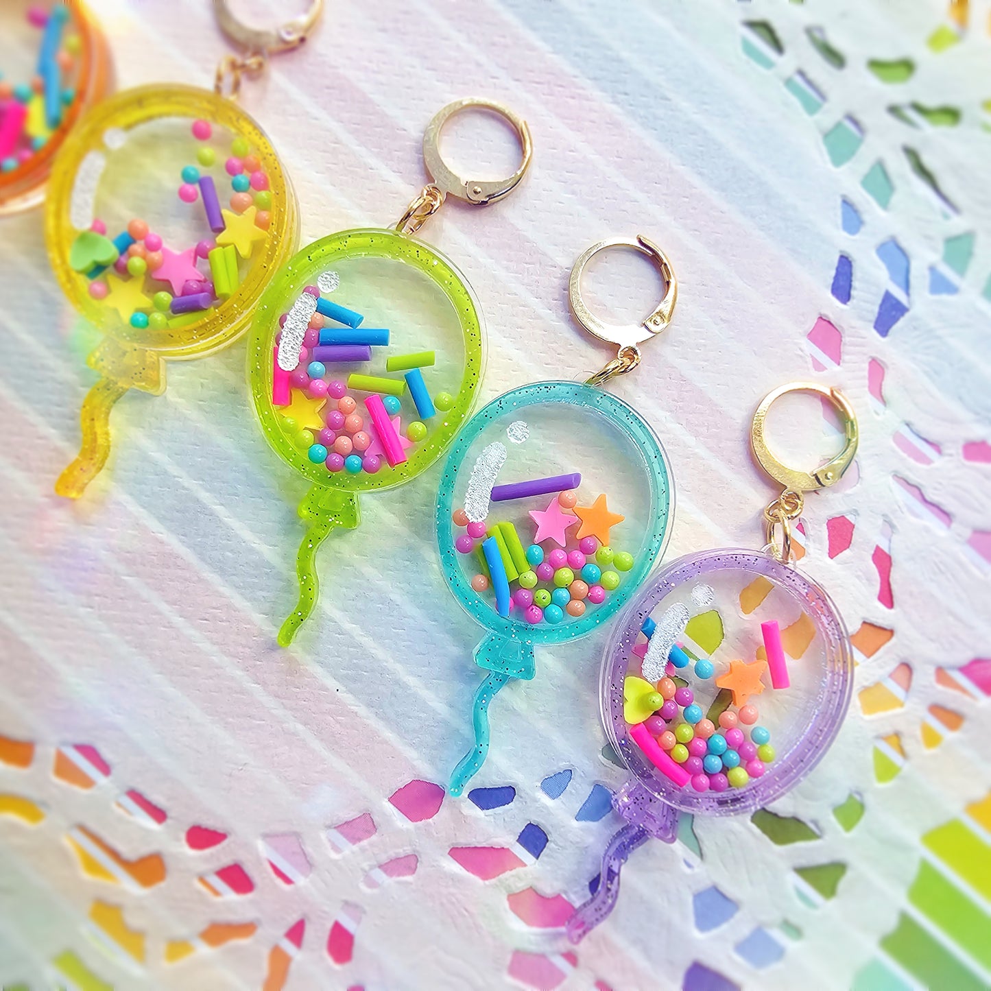 Jelly Balloon Shaker Earring | Glitter Balloon | Birthday Balloon Earrings| Birthday Kei Earrings | Spank Kei | Fairy Kei