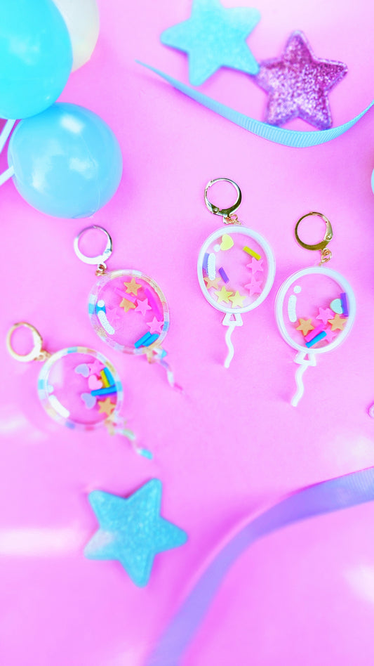 Pastel Balloon Shaker Earring | Birthday Balloon Earrings| Birthday Kei Earrings | Spank Kei | Fairy Kei