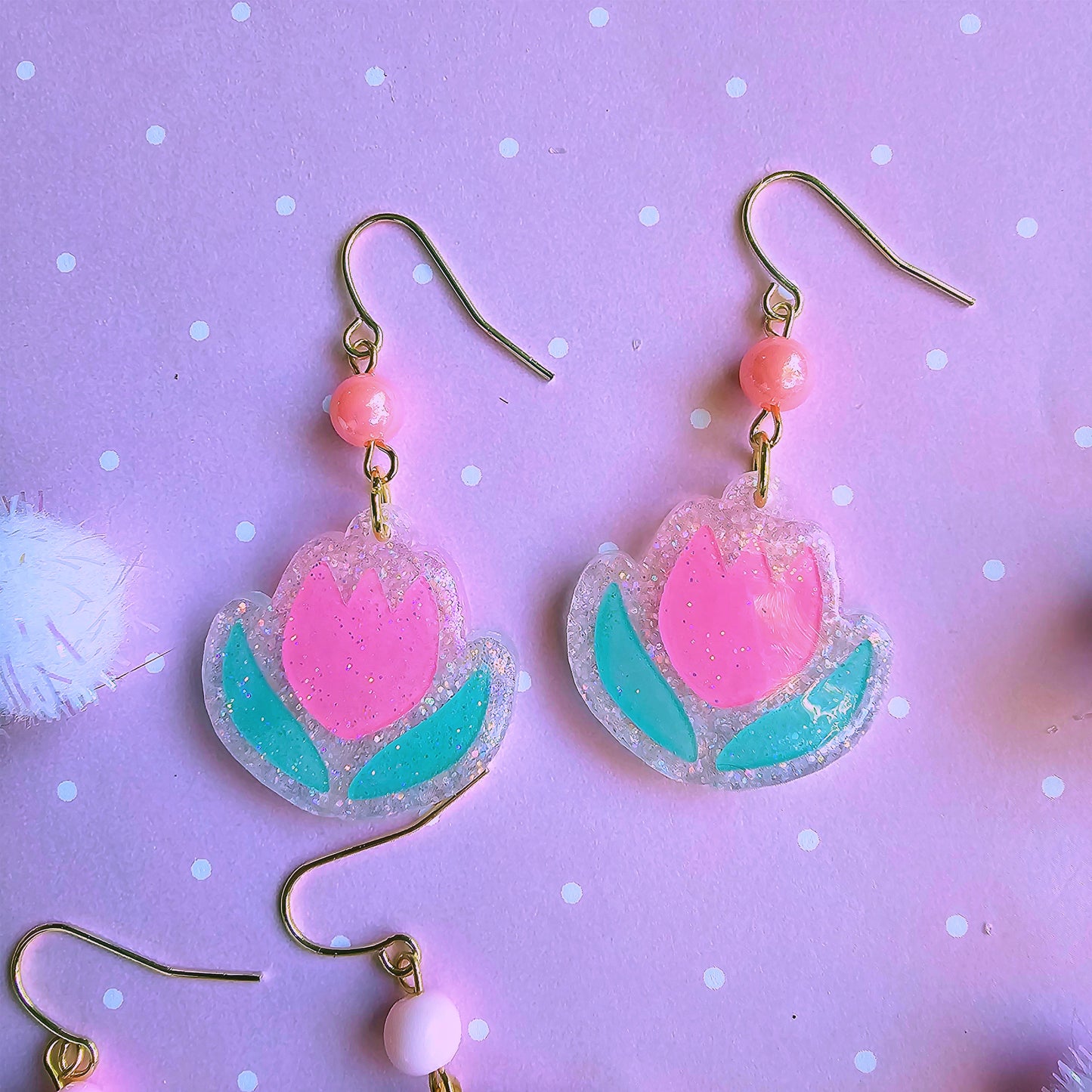 Pastel Tulip Earrings | Flower Earrings | Pink Tulip | Cottage Core Earrings | Spring Earrings | Summer Earrings | Easter Earrings