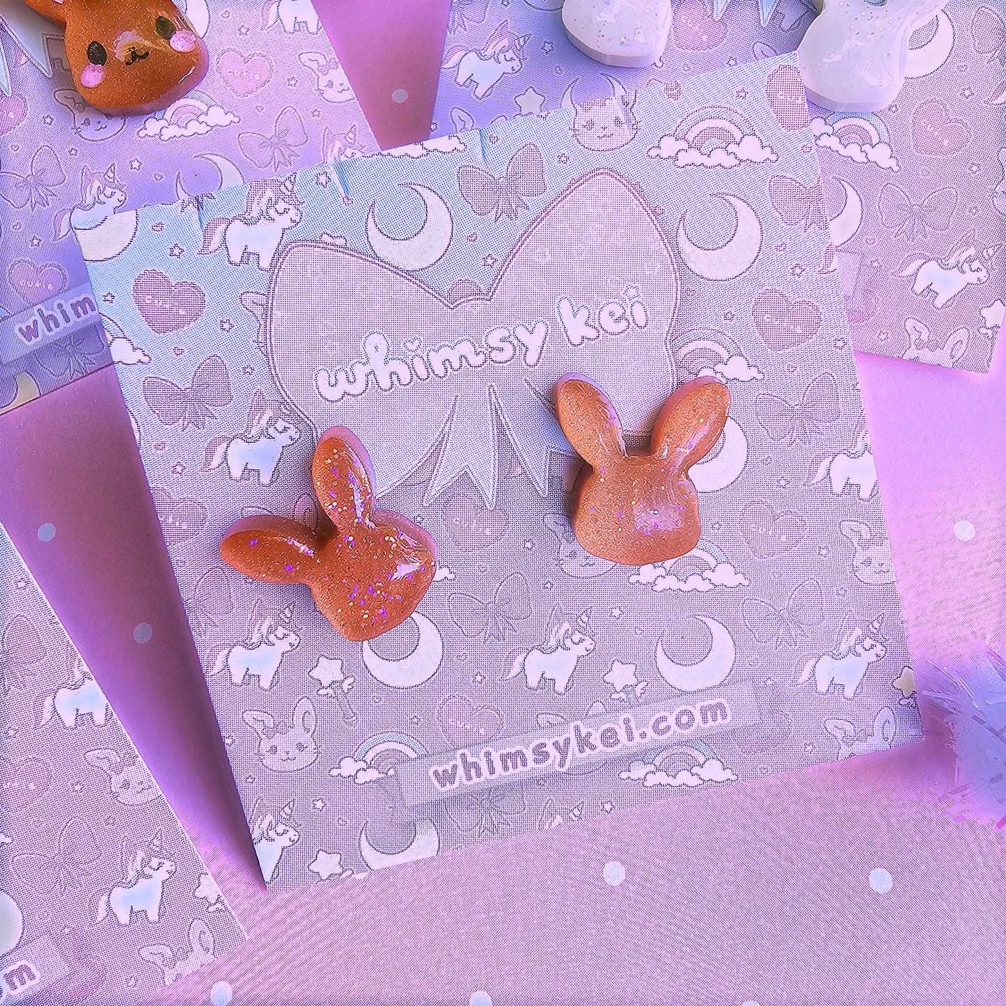 Bunny Stud Earrings | Soft Girl Earrings | Girly Kei | Dolly Kei | Sweet Lolita Earrings | Easter Earrings | Bunny Earrings | Rabbit Earrings