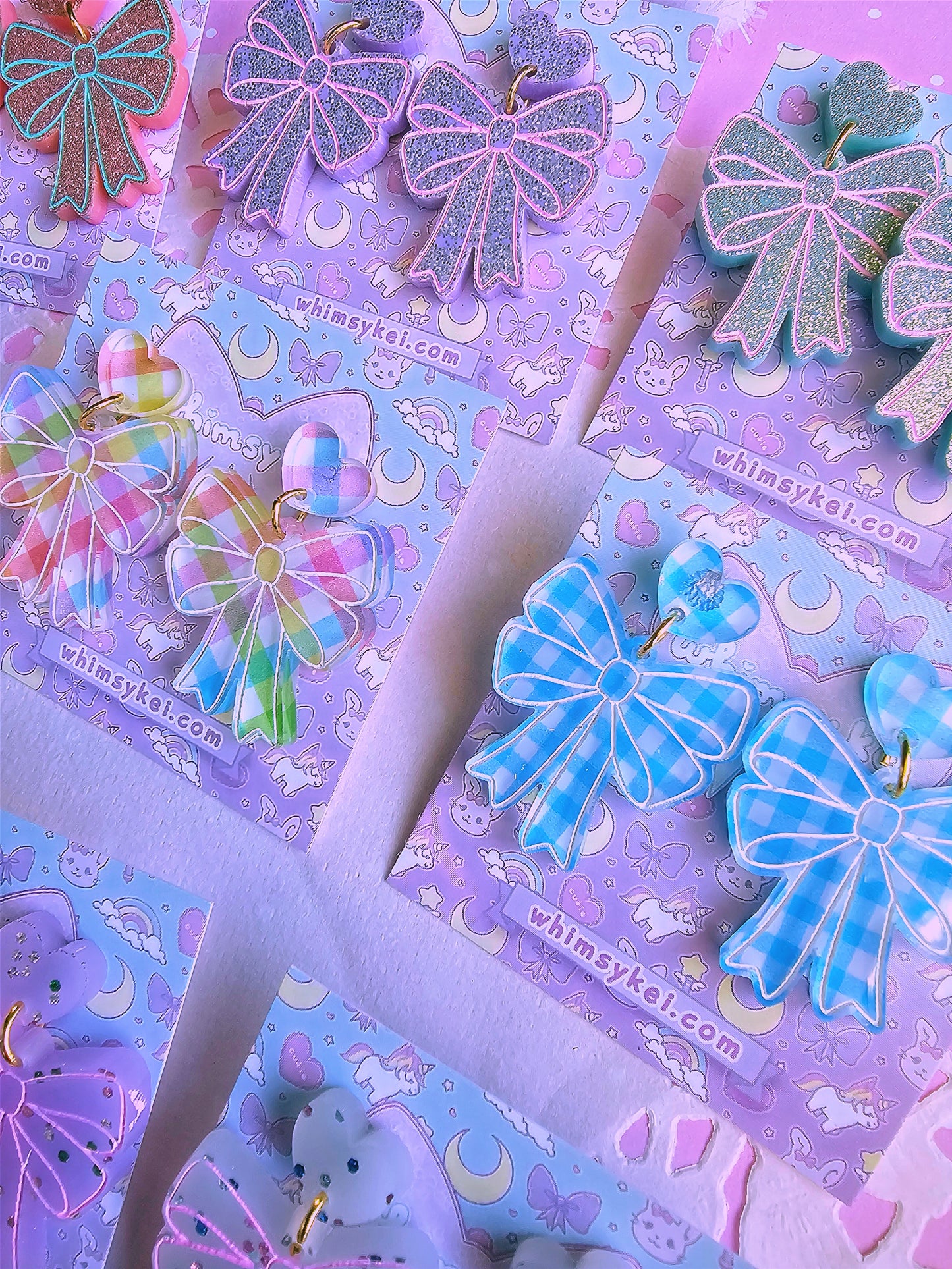 Easter Bow Earrings | Pink Earrings | Lolita Earrings | Statement Earrings | Cottage Core Earrings