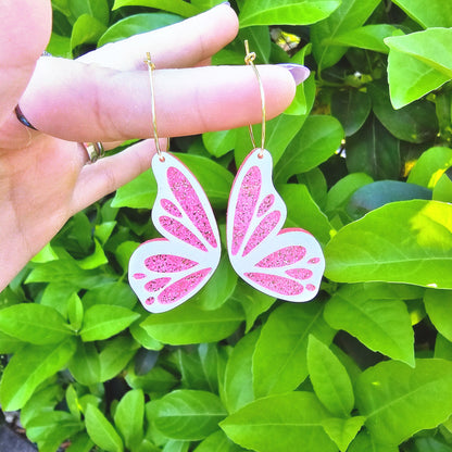 Bright Butterfly Wing Earrings | Neon Butterfly Earrings | Summer Earrings | Glitter Butterfly | Spring Earrings