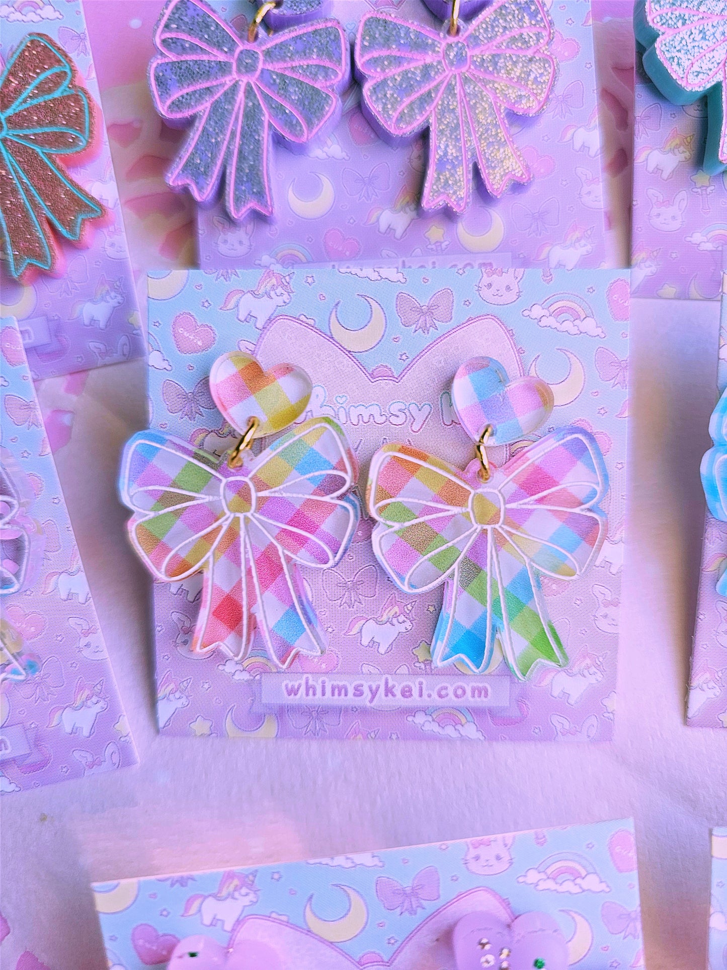 Easter Bow Earrings | Pink Earrings | Lolita Earrings | Statement Earrings | Cottage Core Earrings