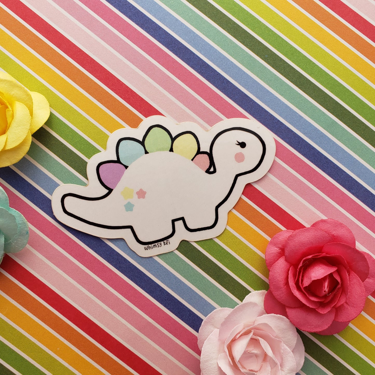 Rainbow Stegosaurus Sticker | Dino Sticker | Stego Decal | Dino Decal | Kawaii Dino