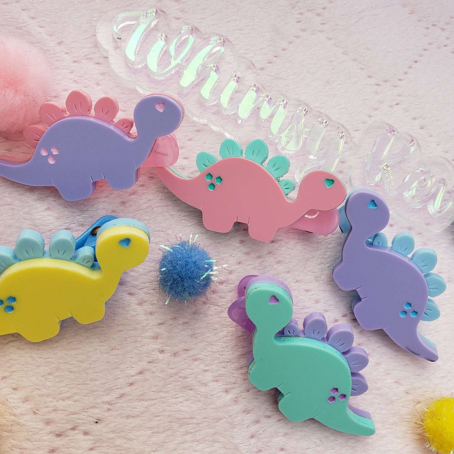 Pastel Stegosaurus Hair Clip | Pastel Dino Clip | Kawaii Dino Hair | Dino Kei | Dino Core