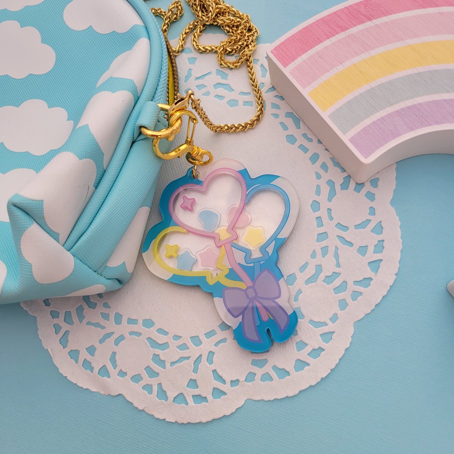 Heart Balloon Shaker Charm | Pastel Balloon Charm | Acrylic Charm | Purse Charm | Balloon Keychain | Fairy Kei Charm | Sweet Lolita Charm | Ita Bag Charm