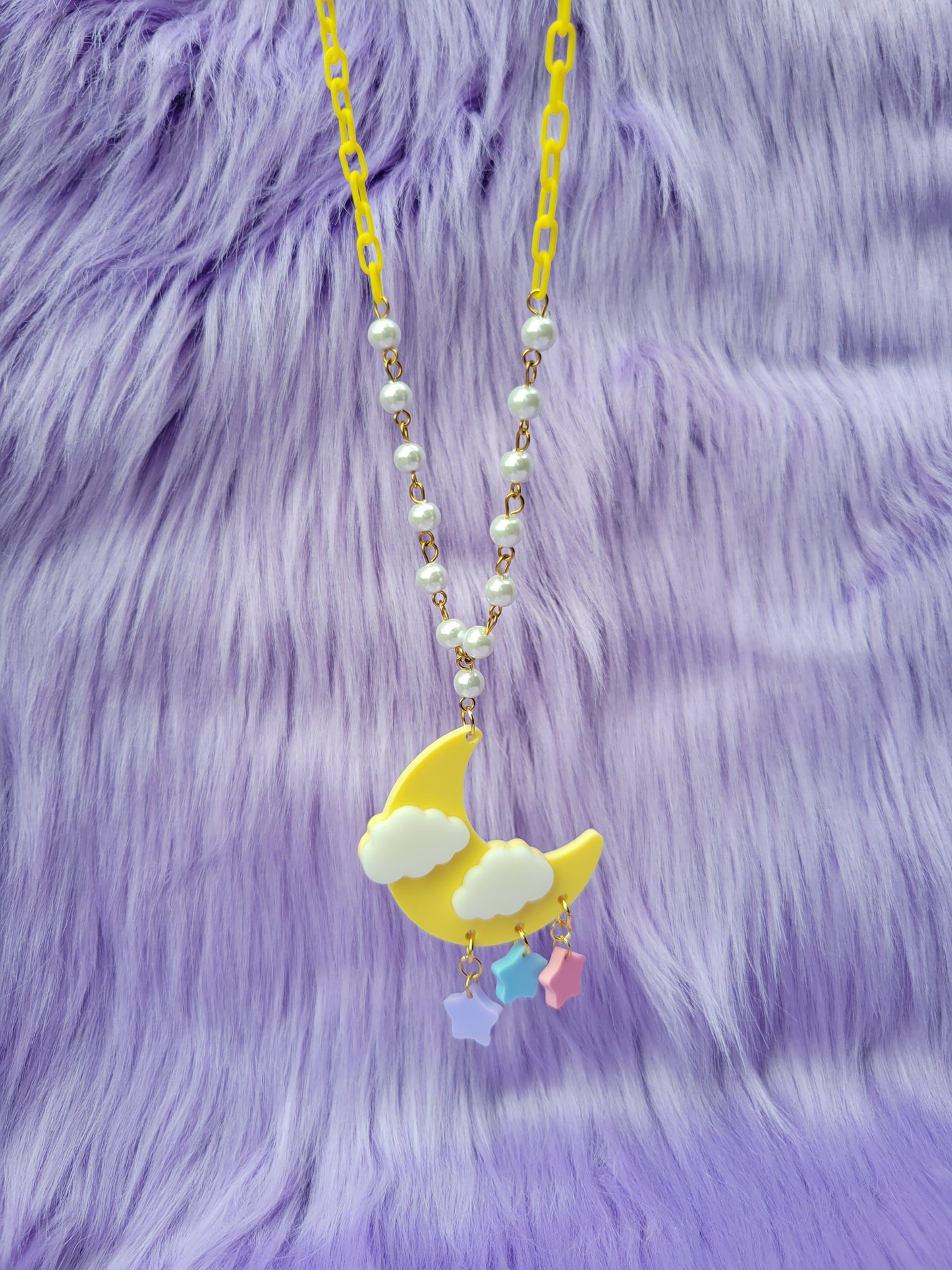 Dreamy Moon Necklace | Pastel Moon | Sweet Lolita Necklace | Dreamy Sky | Pastel Sky | Fairy Kei Necklace | Decora Kei