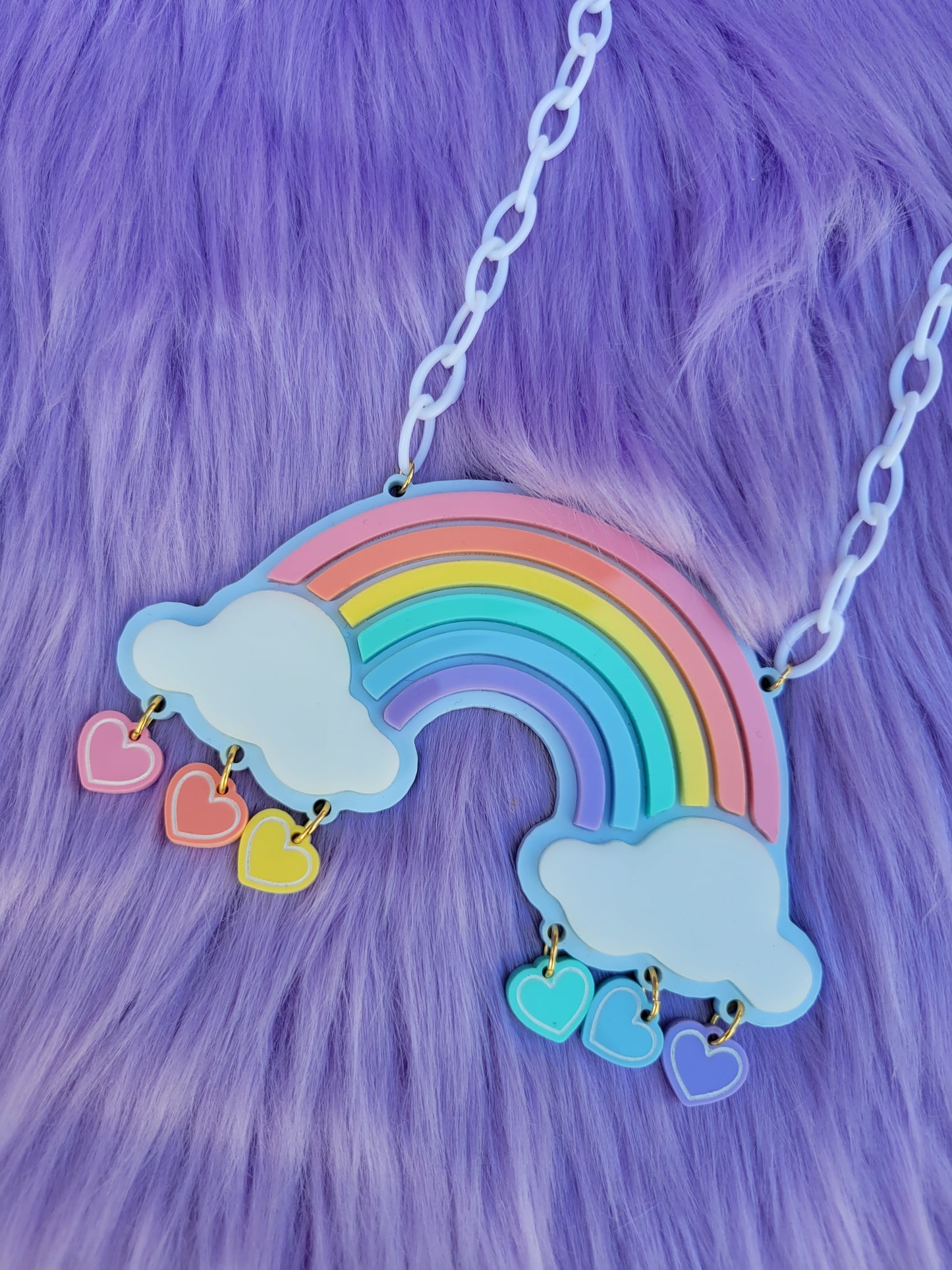 Pastel Rainbow Necklace | Rainbow Statement Necklace | Fairy Kei Necklace | Sweet Lolita Necklace