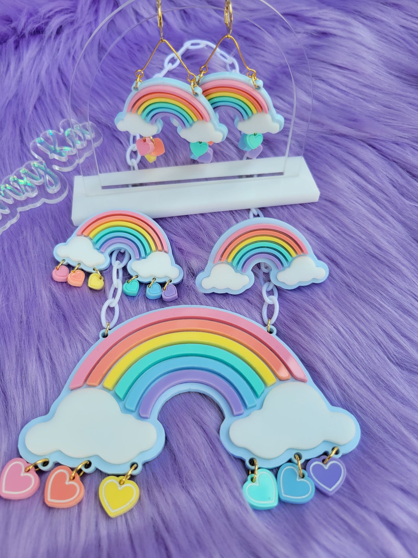 Pastel Rainbow Hair Clip | Pastel Rainbow Clip | Fairy Kei Hair Clip | Sweet Lolita Clip