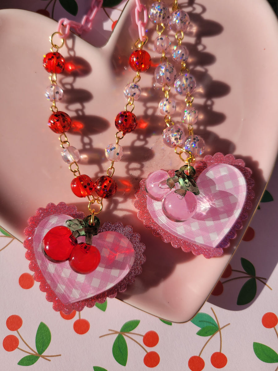 Bright Red Cherry Necklace — Favor & Hotcakes Design