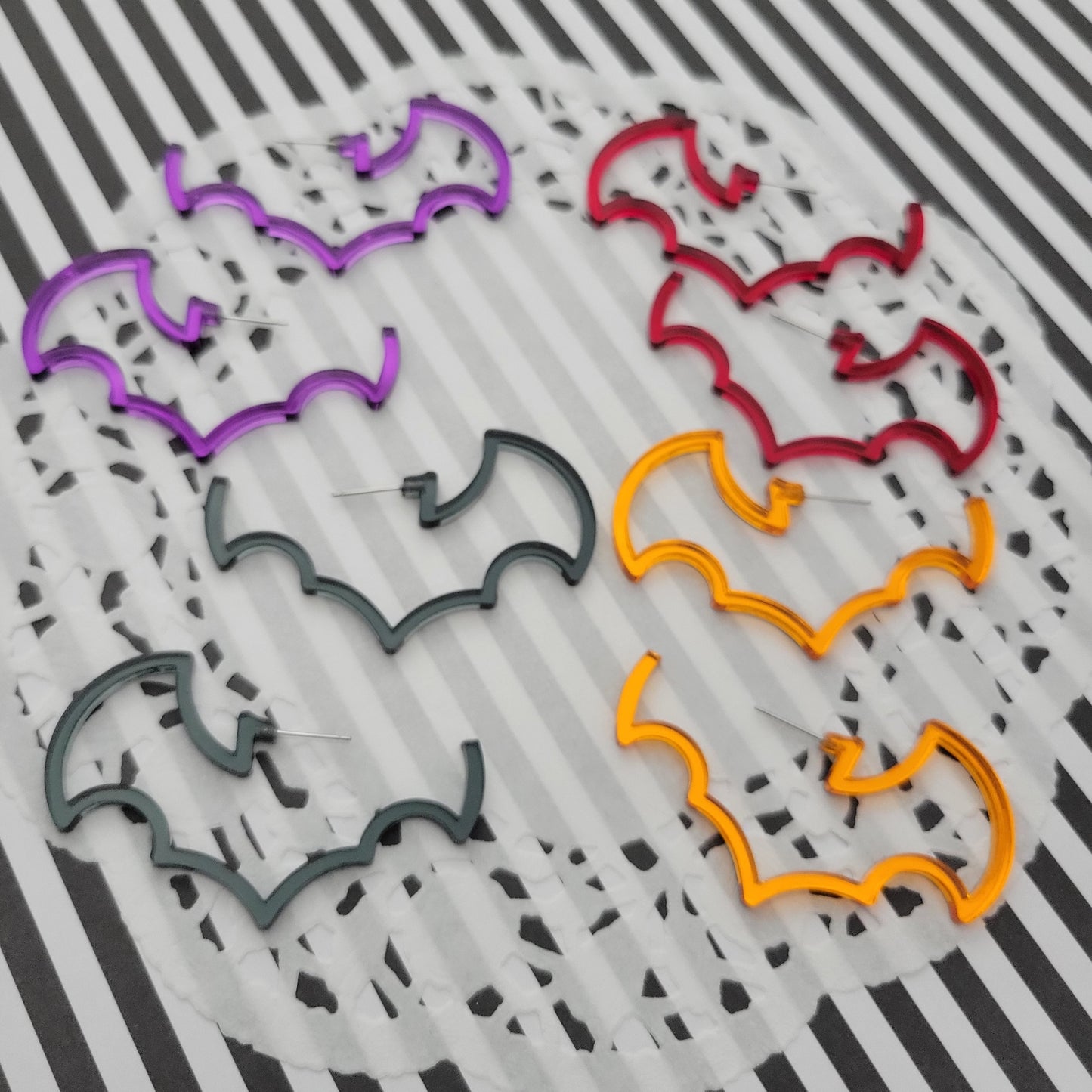 Bat Hoop Earrings | Halloween Earrings | Bat Earrings | Gothic Halloween | Gothic Earrings
