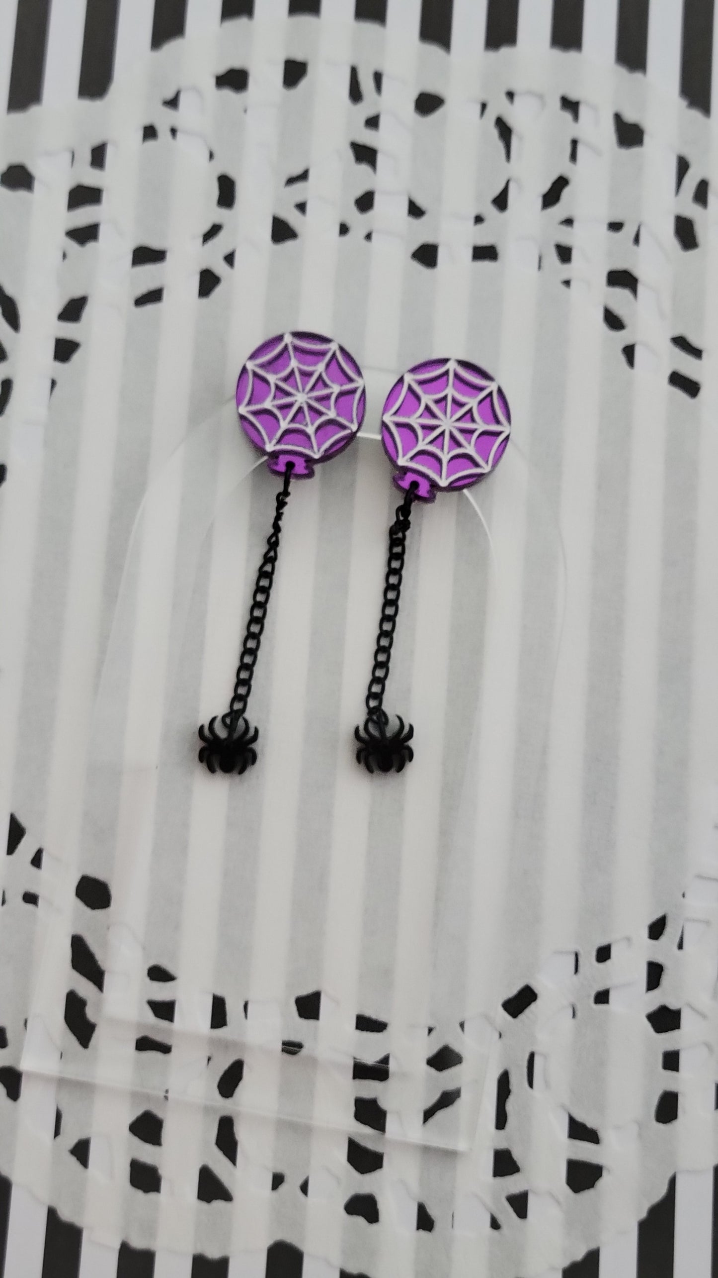 Halloween Balloon Earrings | Halloween Earrings | Spiderweb Earrings | Gothic Halloween | Gothic Earrings