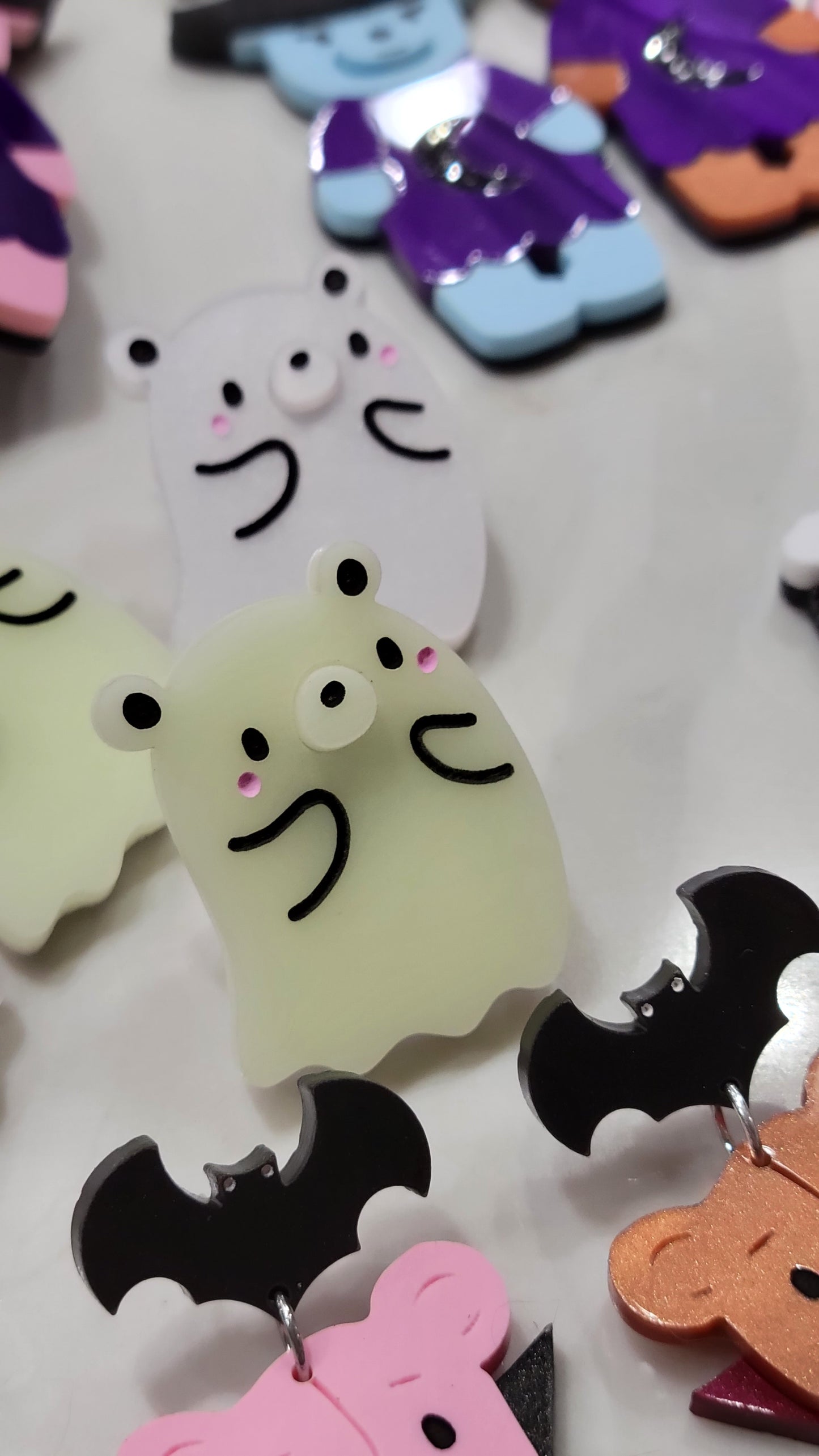 Kawaii Ghost Bear Ring | Glow in the Dark Ring | Halloween Ring | Ghost Ring