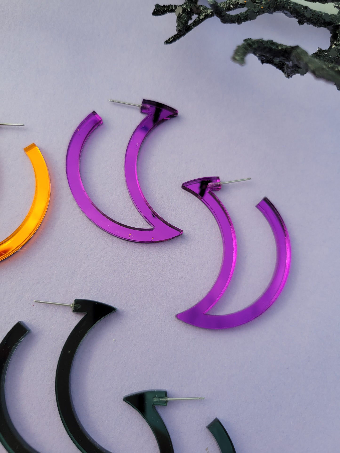 Moon Hoop Earrings | Halloween Earrings | Moon Earrings | Gothic Halloween | Gothic Earrings