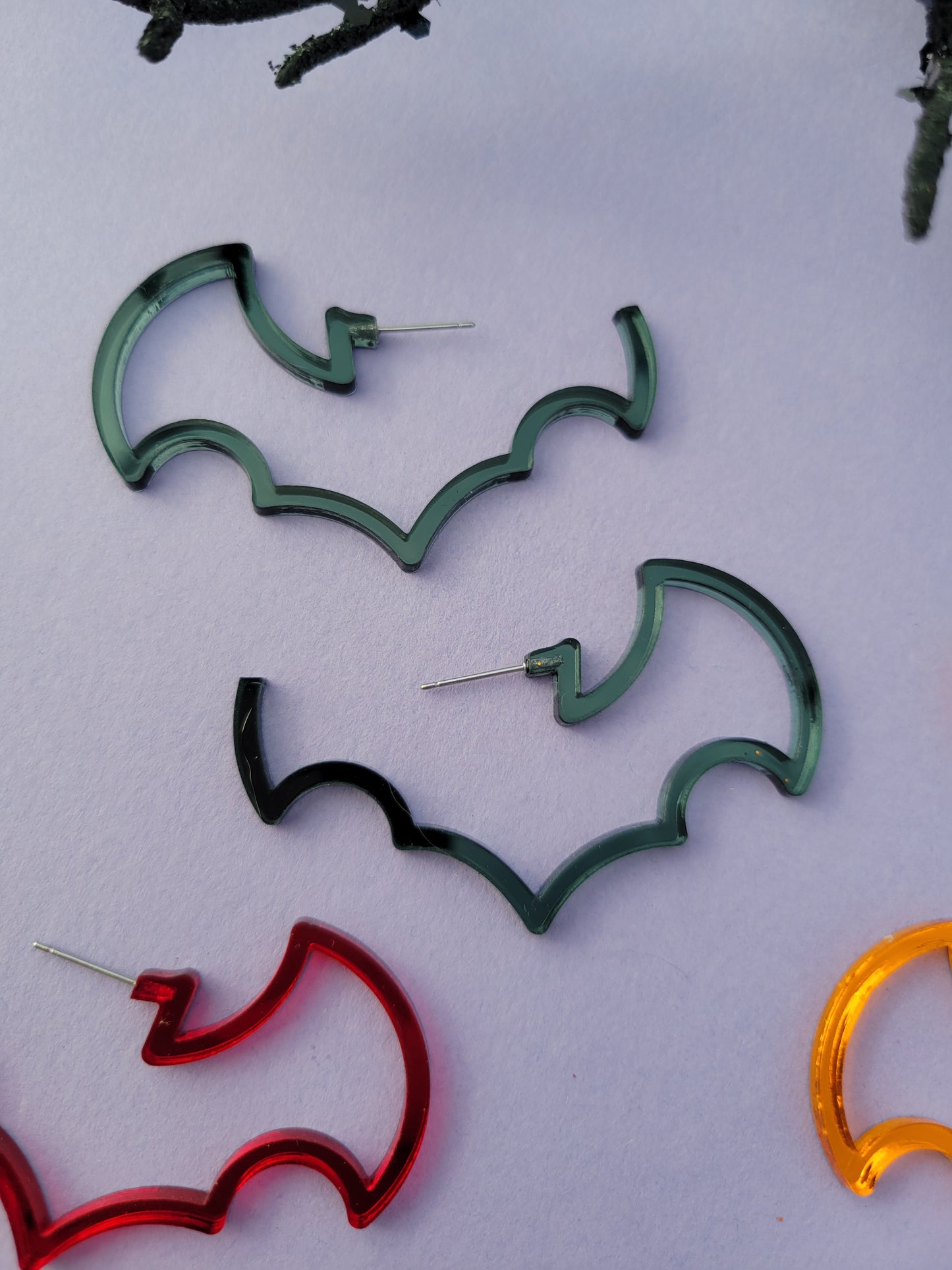 Bat Hoop Earrings | Halloween Earrings | Bat Earrings | Gothic Halloween | Gothic Earrings