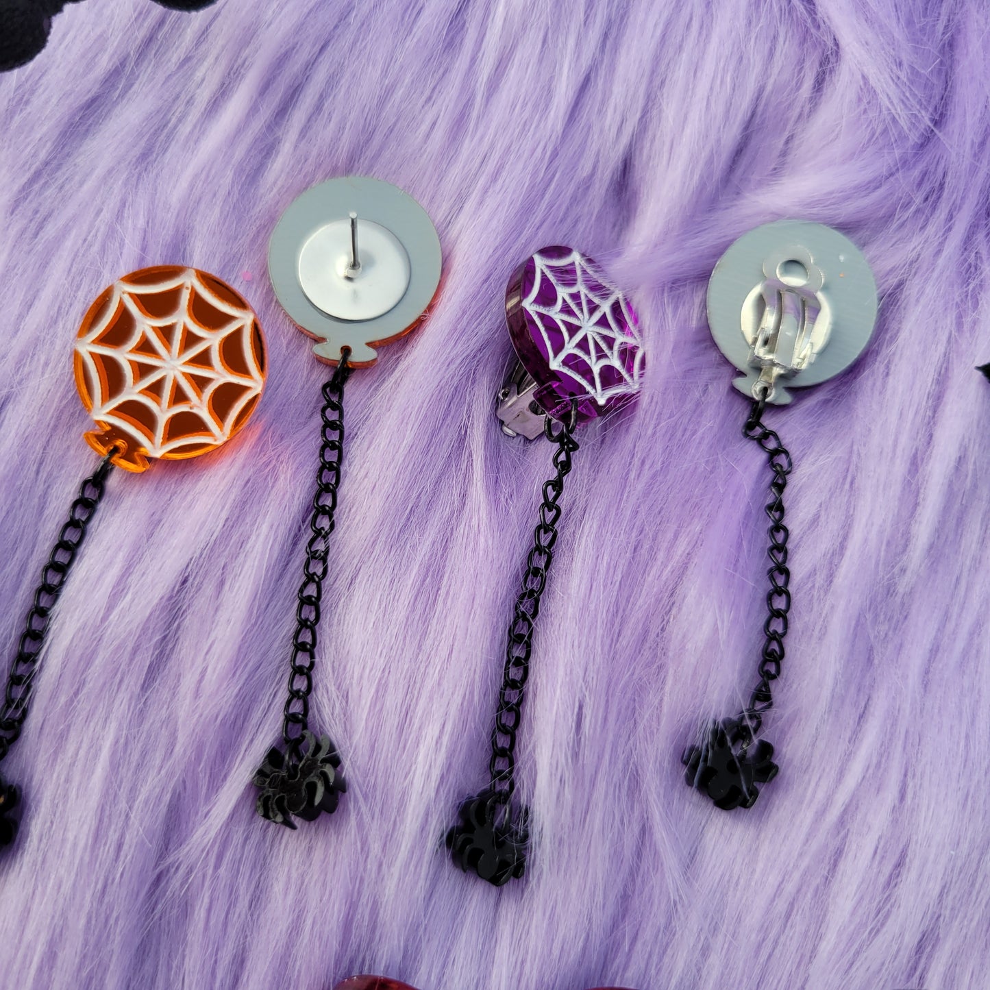 Halloween Balloon Earrings | Halloween Earrings | Spiderweb Earrings | Gothic Halloween | Gothic Earrings
