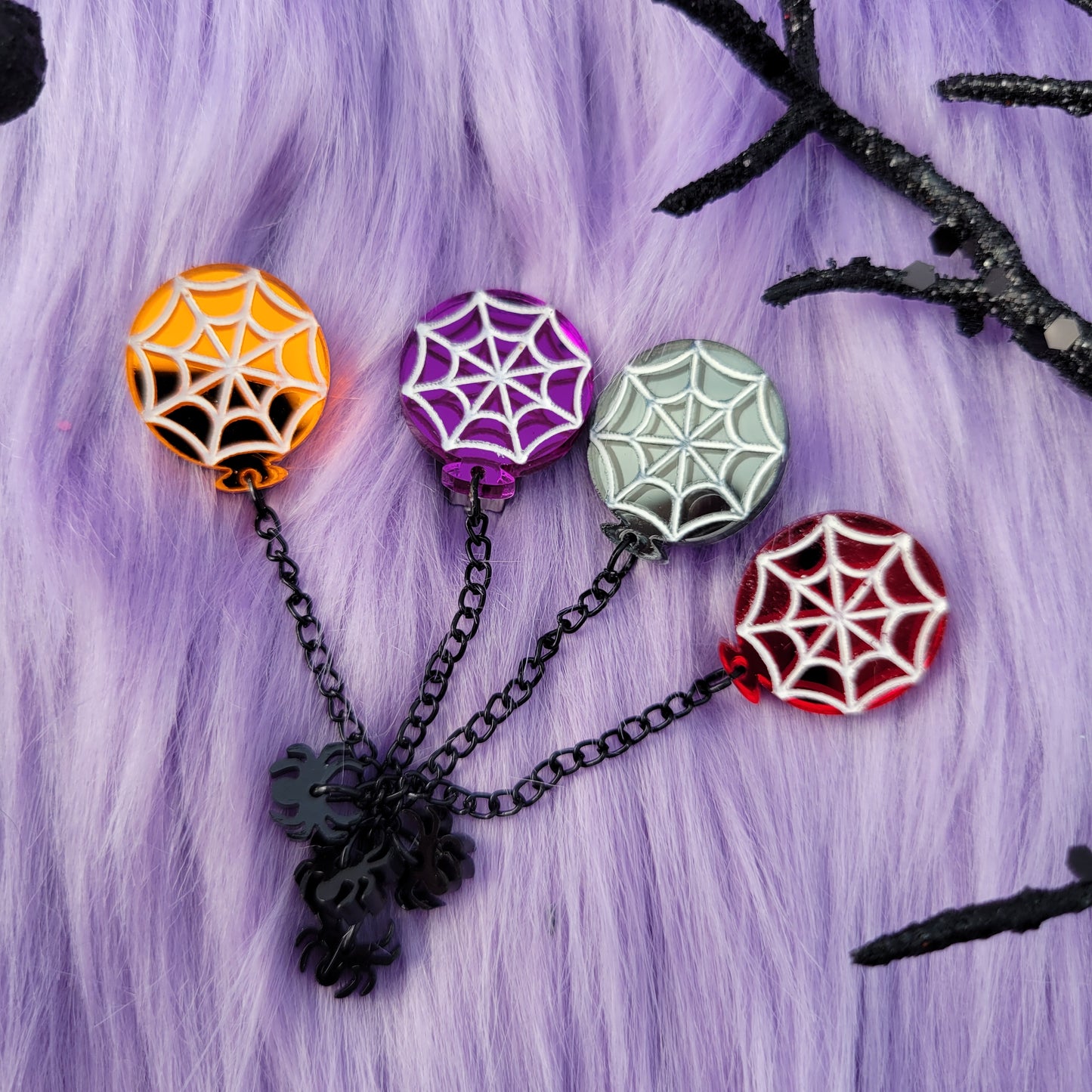 Halloween Balloon Earrings | Halloween Earrings | Spiderweb Earrings | Gothic Halloween | Gothic Earrings