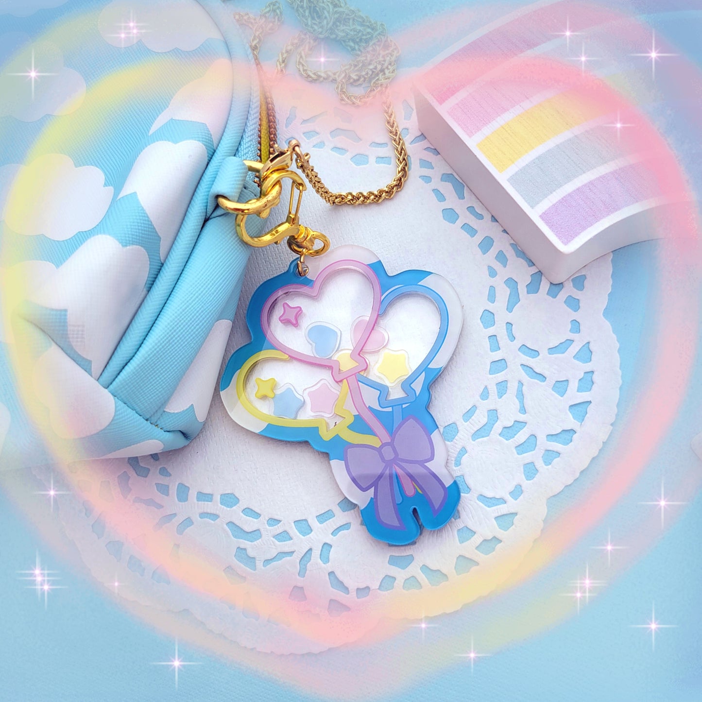 Heart Balloon Shaker Charm | Pastel Balloon Charm | Acrylic Charm | Purse Charm | Balloon Keychain | Fairy Kei Charm | Sweet Lolita Charm | Ita Bag Charm
