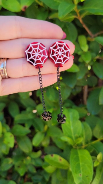 Halloween Balloon Earrings | Halloween Earrings | Spiderweb Earrings | Gothic Halloween | Gothic Earrings