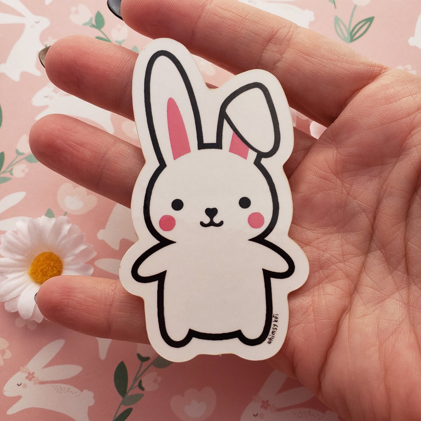 Kawaii Bunny Sticker | Kawaii Easter Sticker | White Rabbit Sticker | Bunny Decal