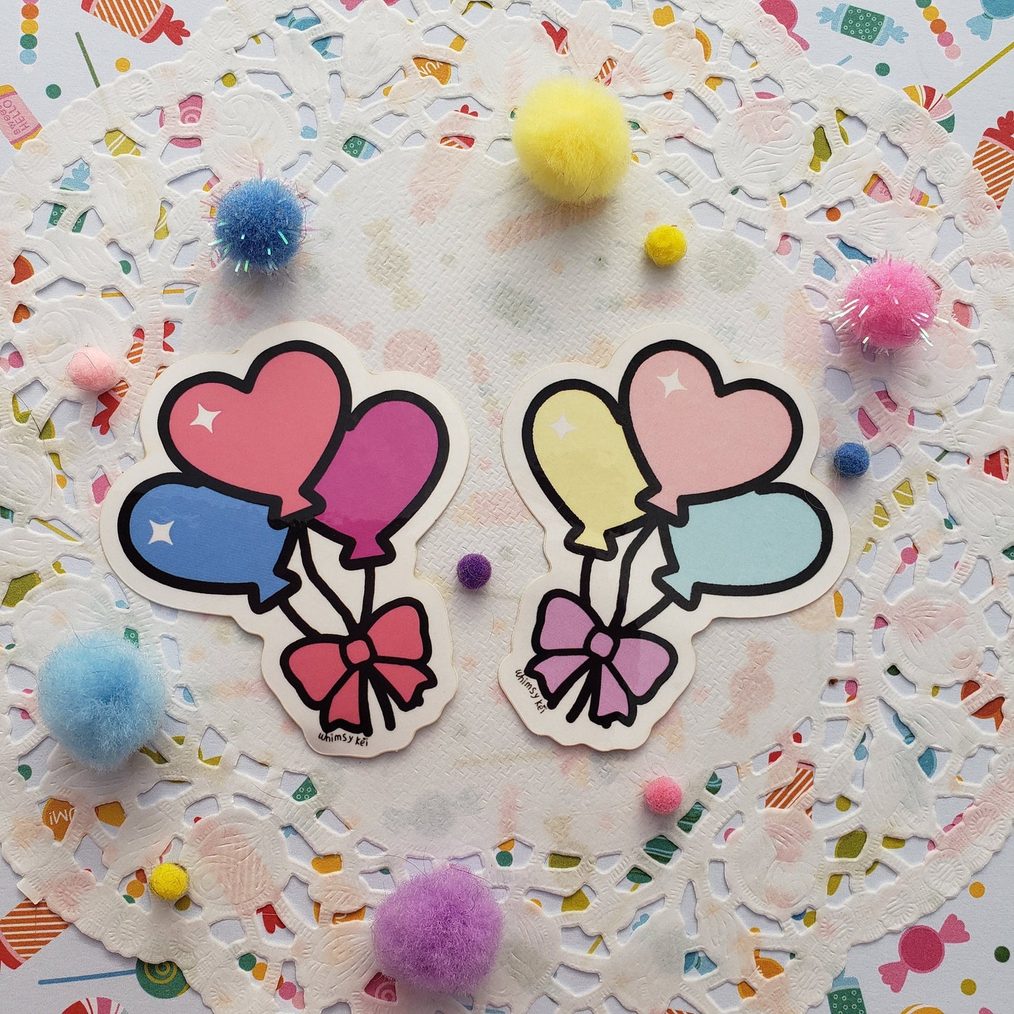Kawaii Balloon Sticker | Kawaii Birthday Sticker | Balloon Decal | Pastel Balloons | Party Kei Sticker | Decora Kei | Cute Balloons