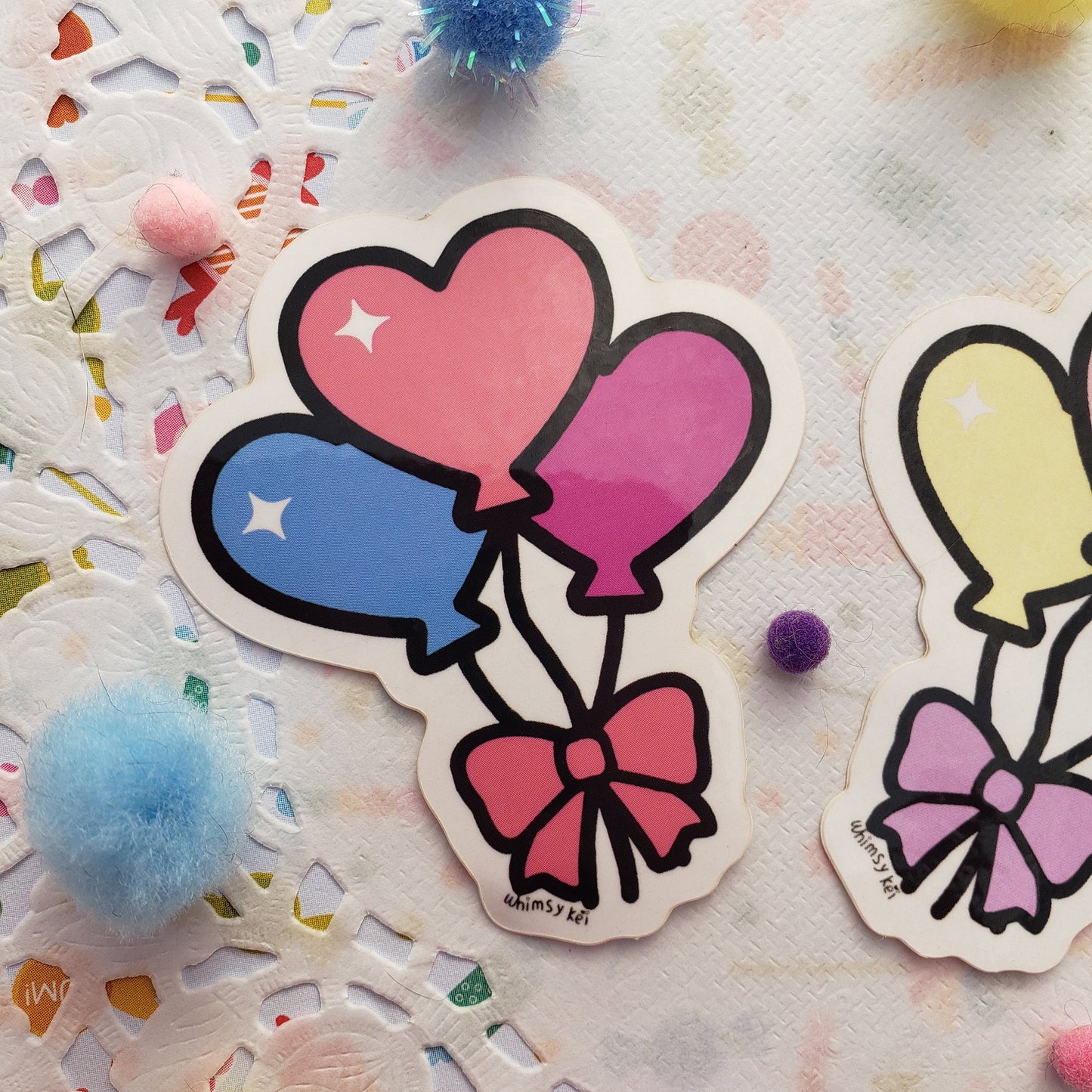 Kawaii Balloon Sticker | Kawaii Birthday Sticker | Balloon Decal | Pastel Balloons | Party Kei Sticker | Decora Kei | Cute Balloons