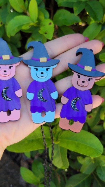 Witch Bear Necklace | Halloween Bear | Halloween Necklace | Gothic Lolita Necklace
