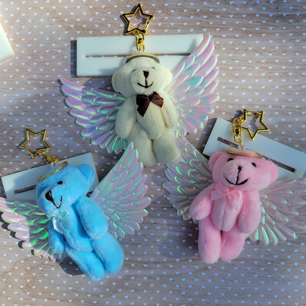 Angel Bear Charm | Kawaii Bear Keychain | Sweet Bear