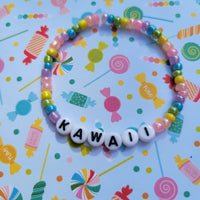 Pastel Bracelets | Kawaii Bracelets | Kawaii Kandi | Rave Kandi | Phrase Bracelets