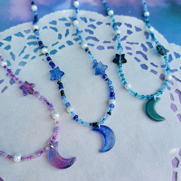 Pastel Moon Necklace | Cosmic Moon | Magical Girl Necklace | Moon Choker