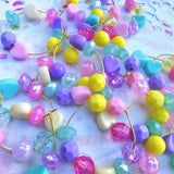 Fairy Kei Hoop Earrings | Pastel Kei Earrings | Beaded Earrings | Rainbow Earrings