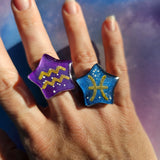 Astrology Ring | Zodiac Ring | Celestial Ring | Purple Ring | Elegant Gothic Lolita Ring