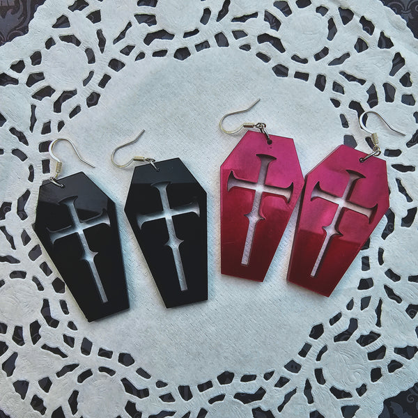 Gothic Coffin Earrings | Halloween Earrings | Gothic Earrings