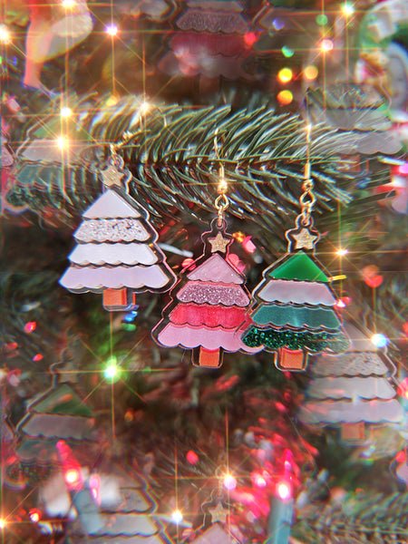 Christmas Tree Earrings | Holiday Earrings | Christmas Earrings | Sweet Lolita Earrings | Kitschy Earrings | Christmas Jewelry