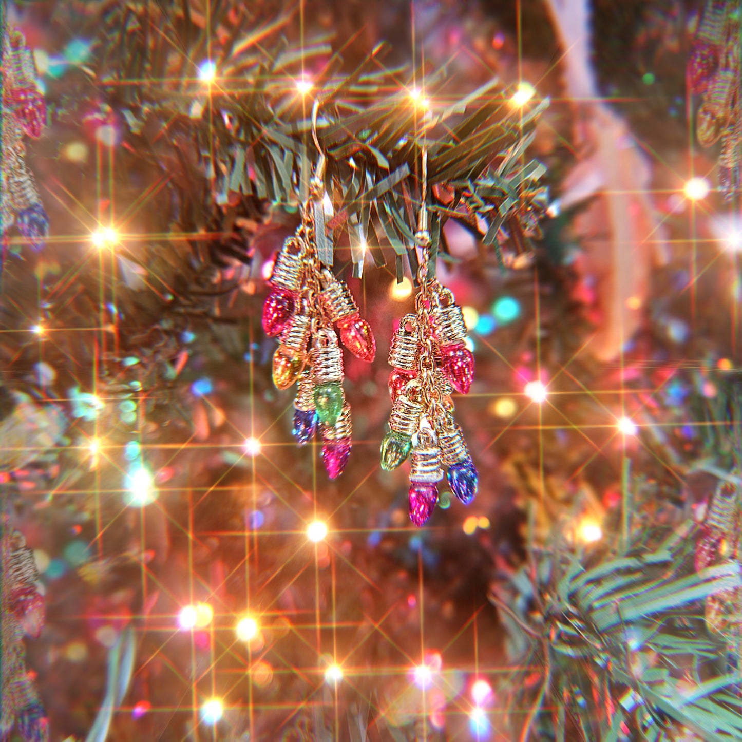 Christmas Tree Light Earrings | Holiday Earrings | Christmas Earrings | Sweet Lolita Earrings | Light Bulb Earrings | Christmas Jewelry