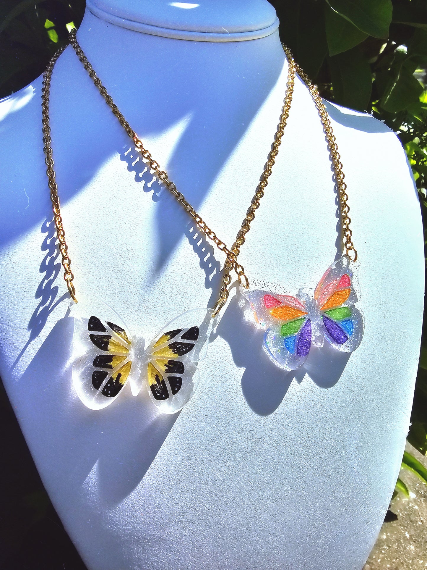 Sparkly Butterfly Necklace | Clear Butterfly Necklace | Summer Necklace | Cottage Core Necklace| Spring Necklace