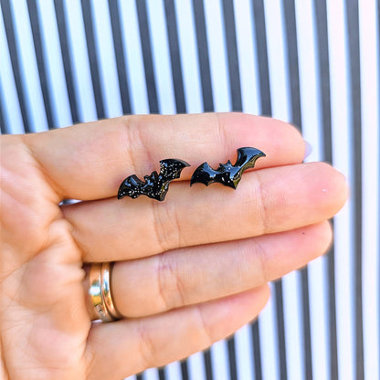 Sparkly Bat Earrings | Bat Stud Earrings | Halloween Earrings | Tiny Bats