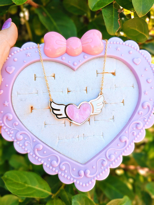 Magical Girl Necklace | Winged Heart Necklace | Anime Inspired Necklace | Card Captor Necklace