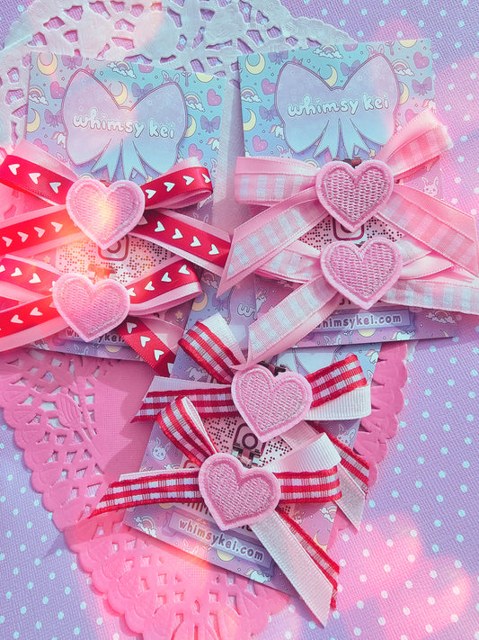 Heart Shoe Clips | Valentines Clip | Heart Clip | Bows Clips